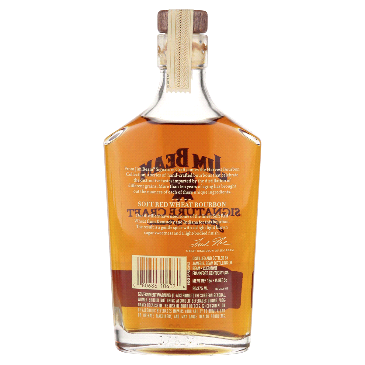 slide 5 of 5, Jim Beam Signature Craft Soft Red Wheat Bourbon Whiskey, 375 ml