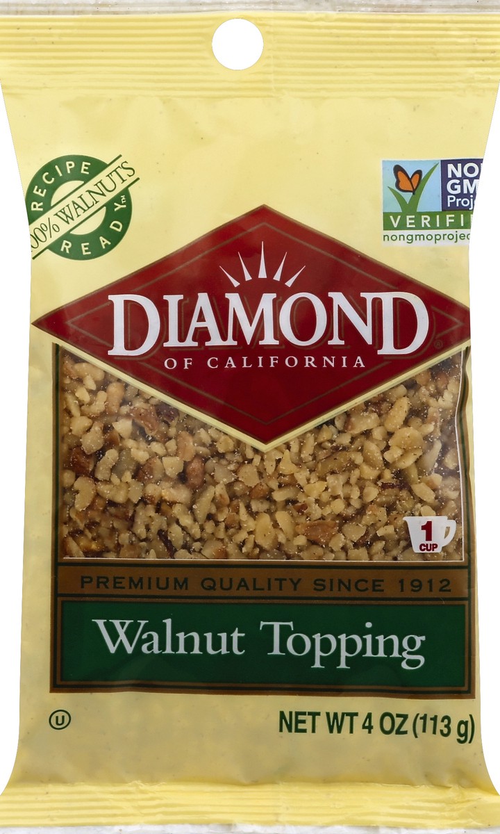 slide 1 of 4, Diamond Walnut Topping 4 oz, 4 oz