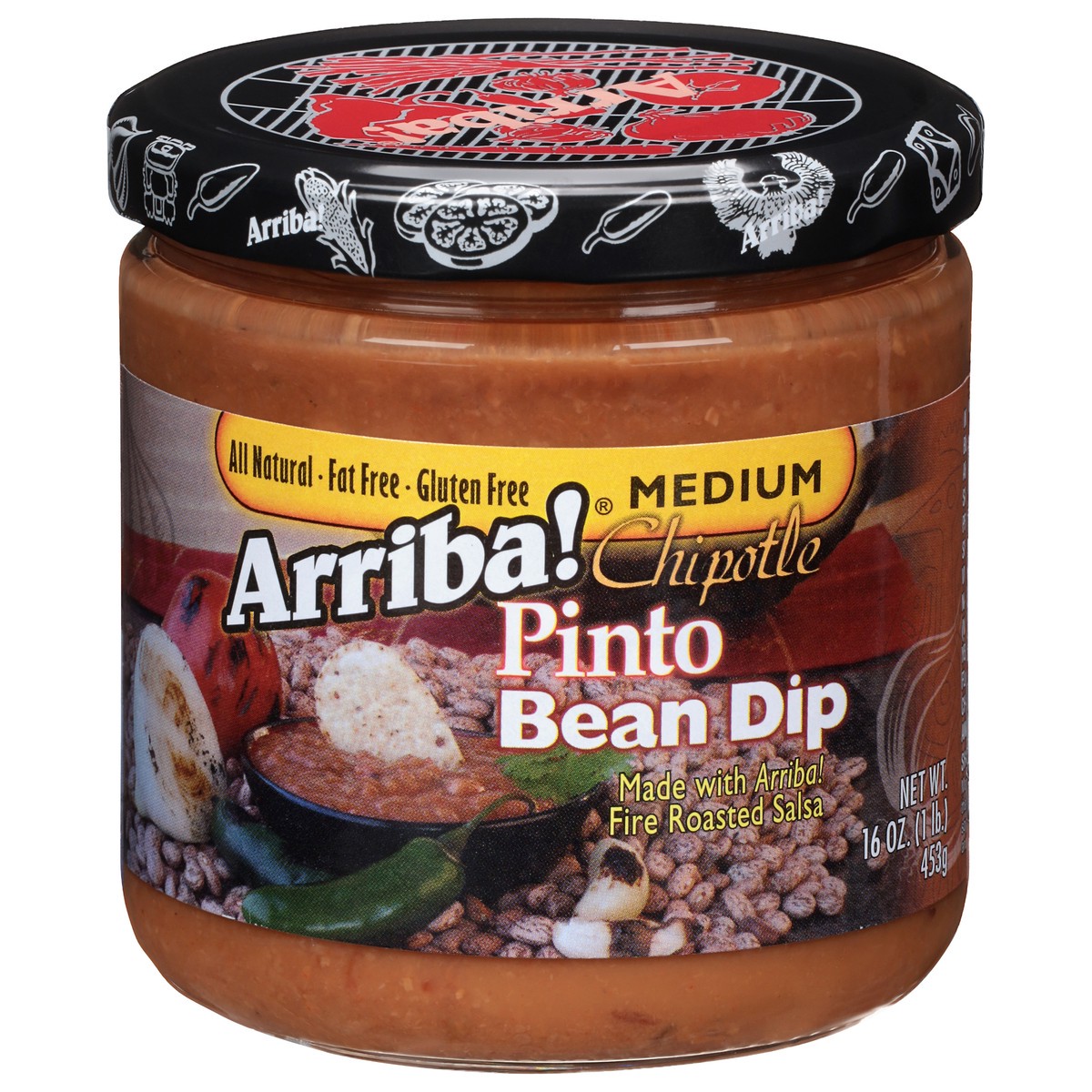 slide 1 of 9, Arriba! Medium Chipotle Pinto Bean Dip 16 oz, 16 oz