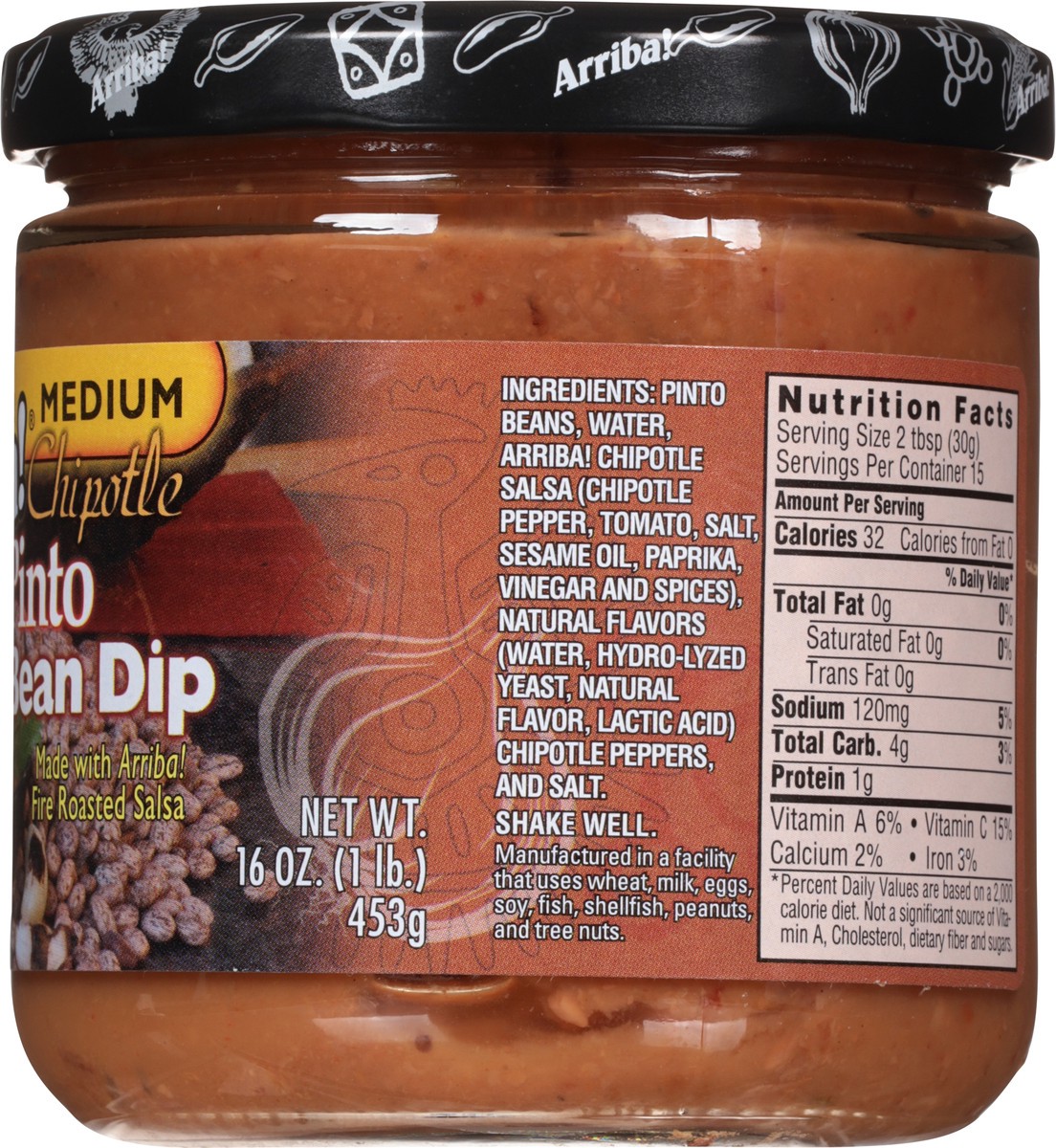 slide 8 of 9, Arriba! Medium Chipotle Pinto Bean Dip 16 oz, 16 oz