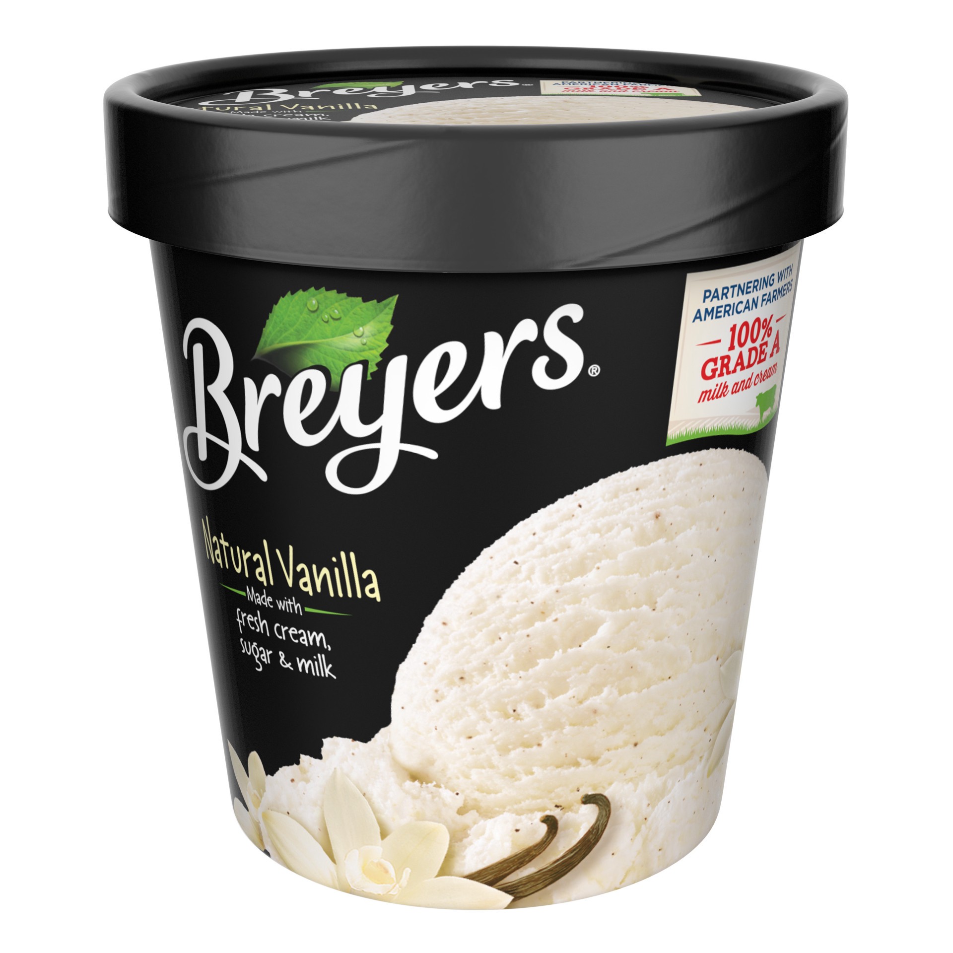 slide 1 of 4, Breyers Ice Cream Natural Vanilla, 16 oz, 16 fl oz