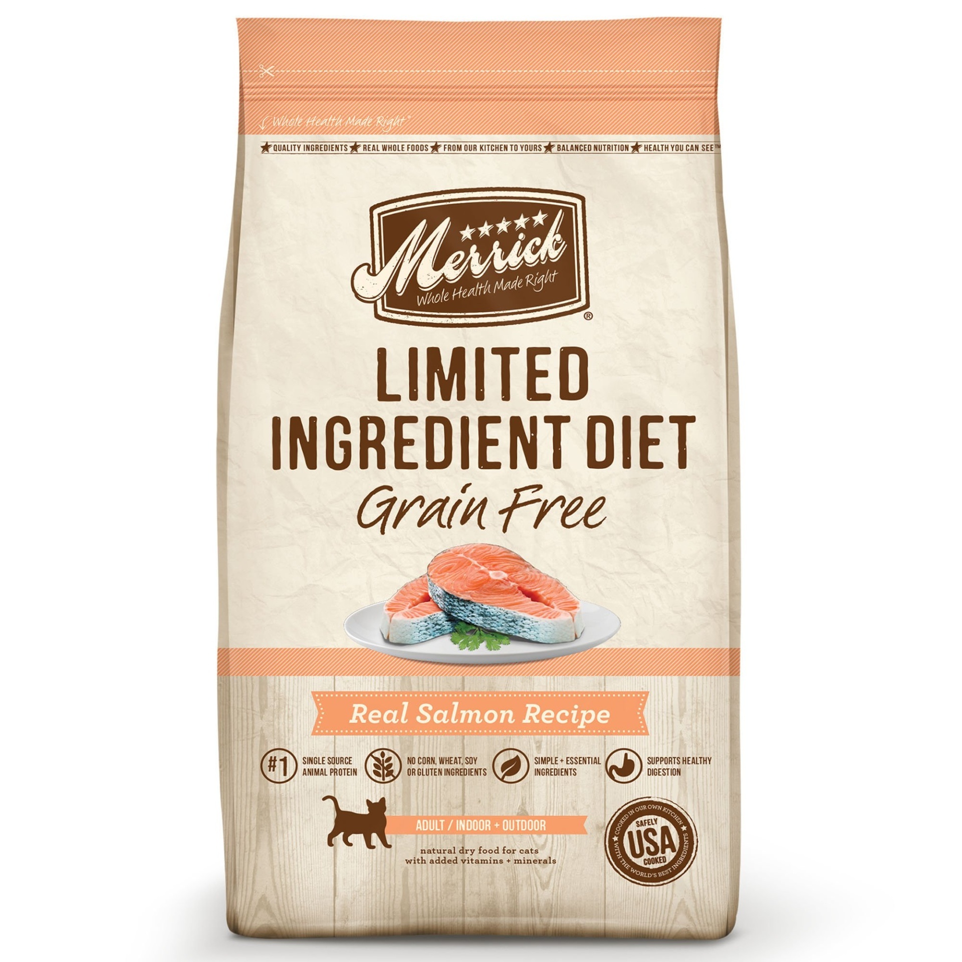 slide 1 of 1, Merrick Limited Ingredient Diet Grain Free Salmon Dry Cat Food, 12 lb