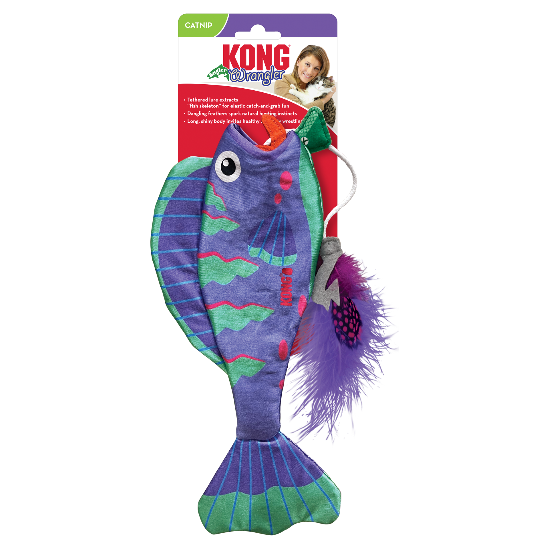 slide 3 of 3, KONG Wrangler Angler Fish Assorted, 1 ct