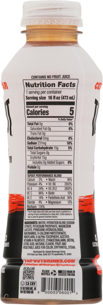 slide 4 of 9, Tapout Zero Sugar Performance Hydration + Recovery Drink - 16 fl oz, 16 fl oz