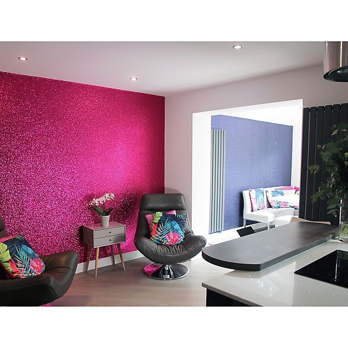 slide 4 of 8, Arthouse Sequin Sparkle Wallpaper - Hot Pink, 1 ct