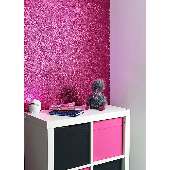 slide 6 of 8, Arthouse Sequin Sparkle Wallpaper - Hot Pink, 1 ct