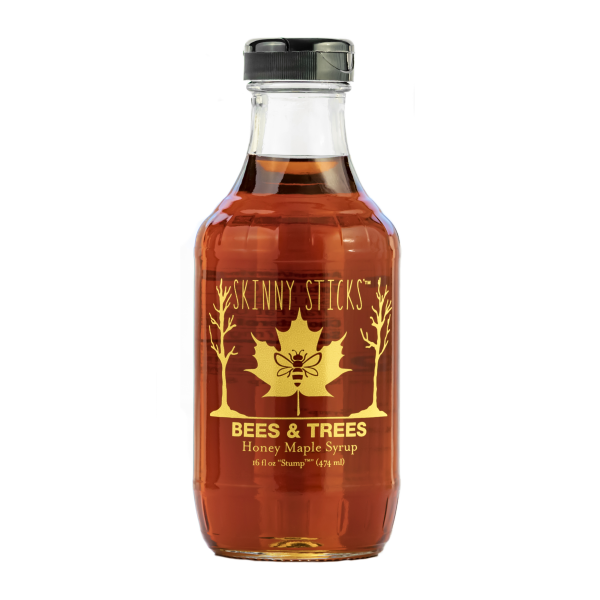 slide 1 of 1, Skinny Sticks Bee's & Tree's Honey Maple Syrup, 16 oz