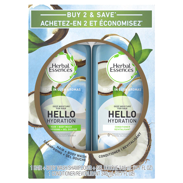slide 1 of 1, Herbal Essences Hello Hydration Hair + Body Wash & Conditioner, 1 ct