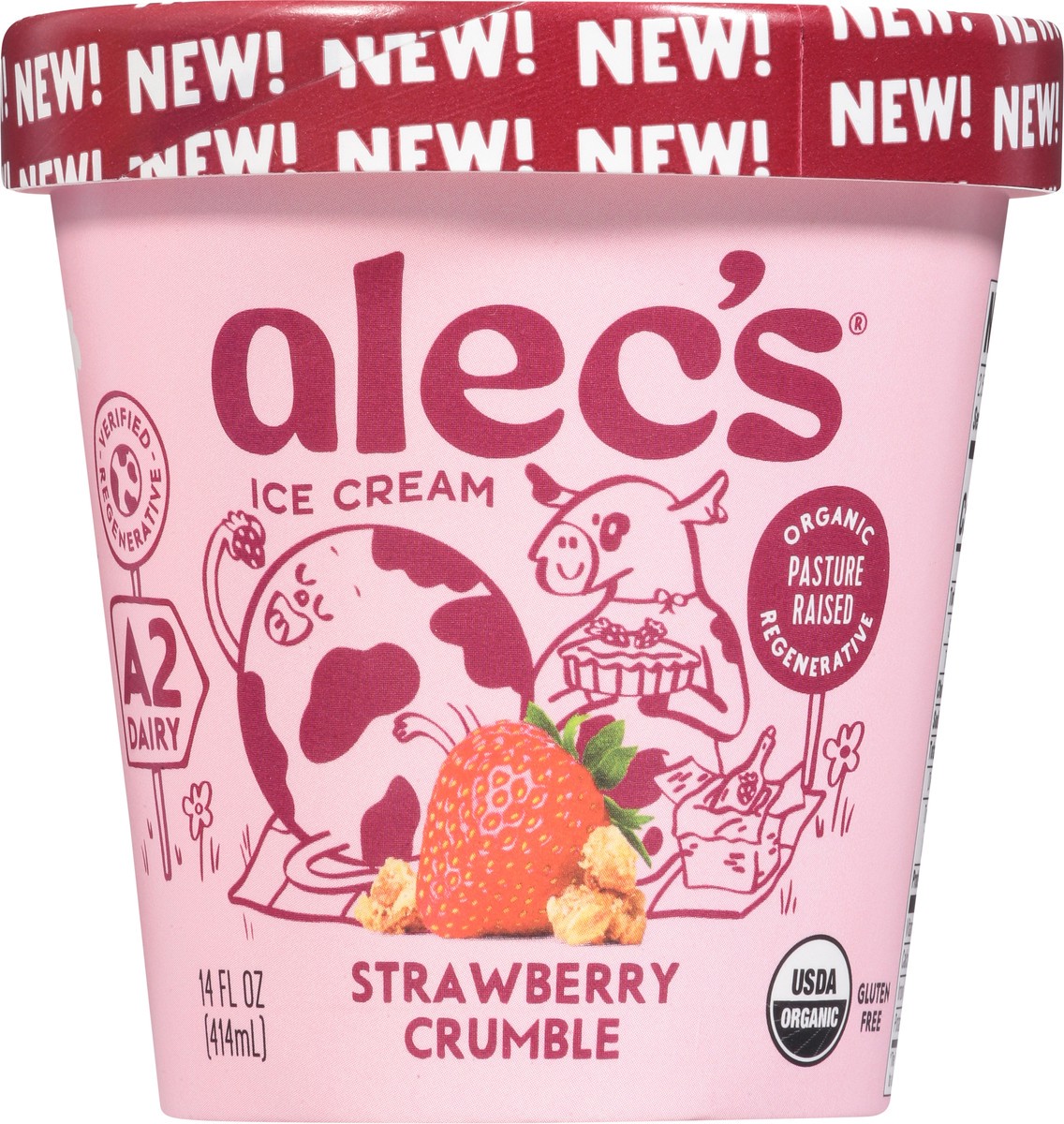 slide 13 of 13, Alec's Strawberry Crumble Ice Cream 14 fl oz, 14 fl oz