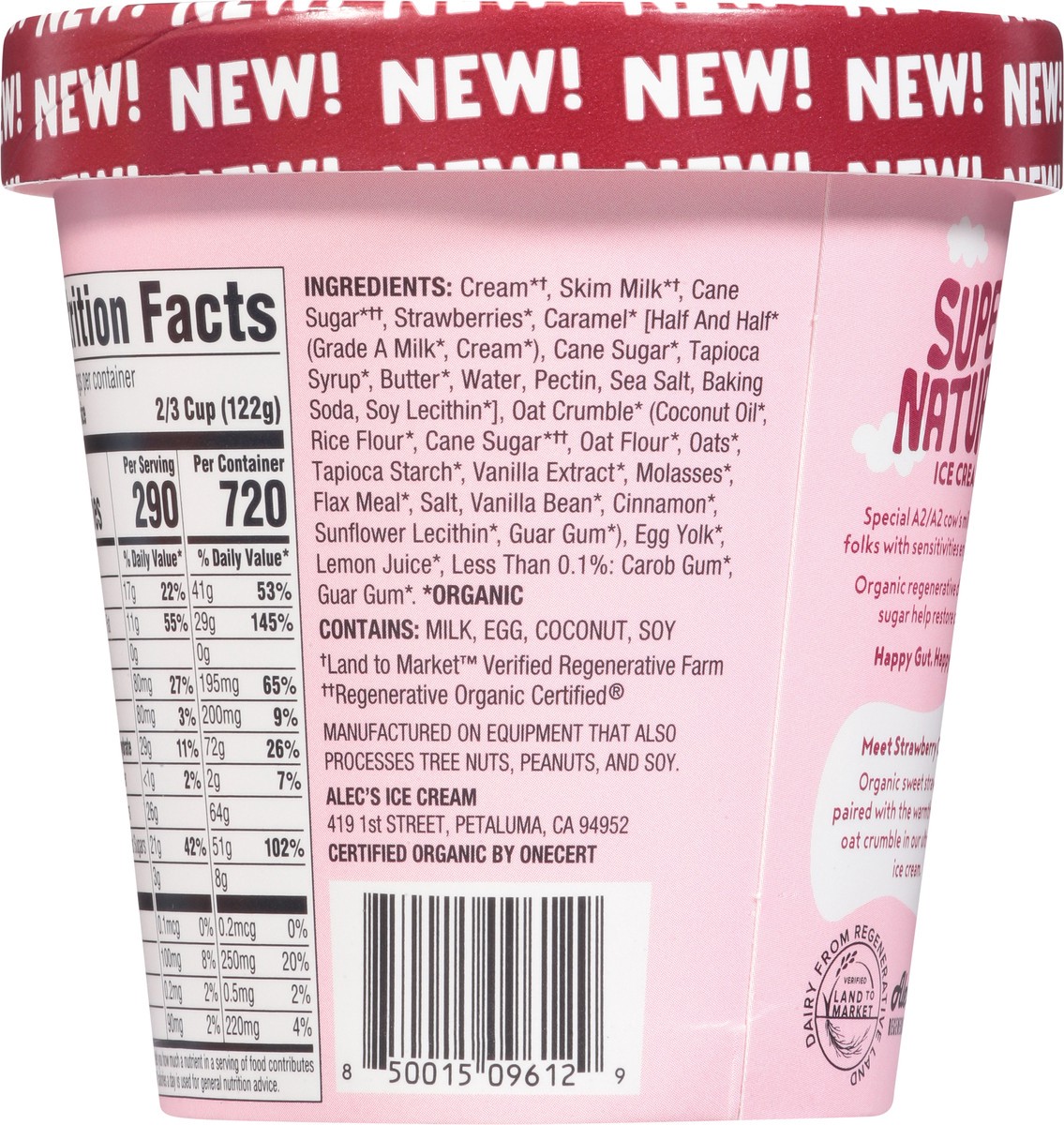 slide 11 of 13, Alec's Strawberry Crumble Ice Cream 14 fl oz, 14 fl oz