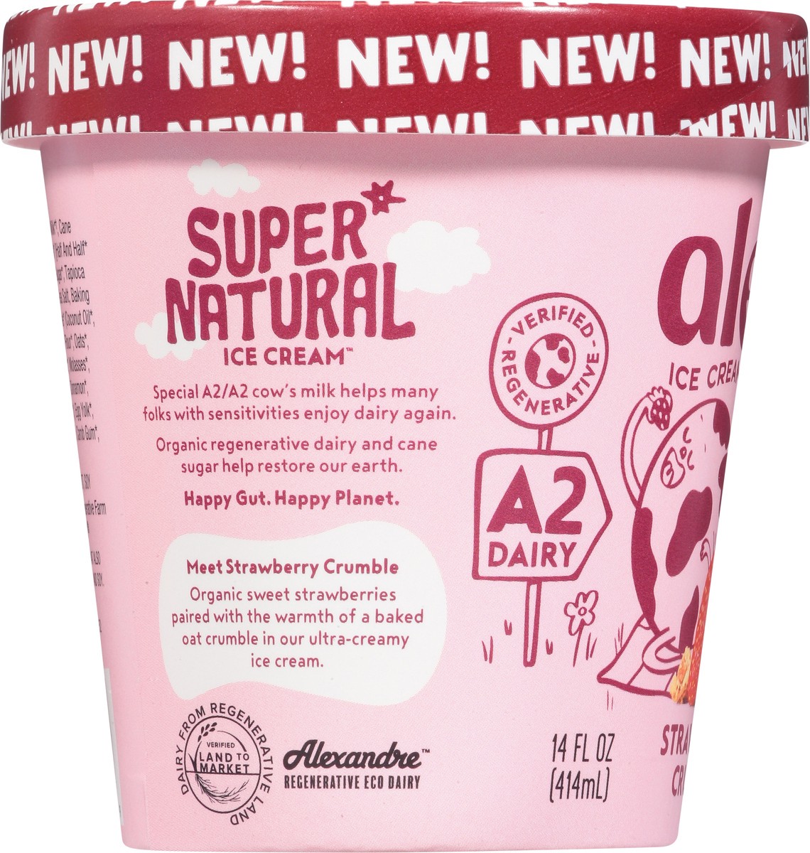 slide 9 of 13, Alec's Strawberry Crumble Ice Cream 14 fl oz, 14 fl oz