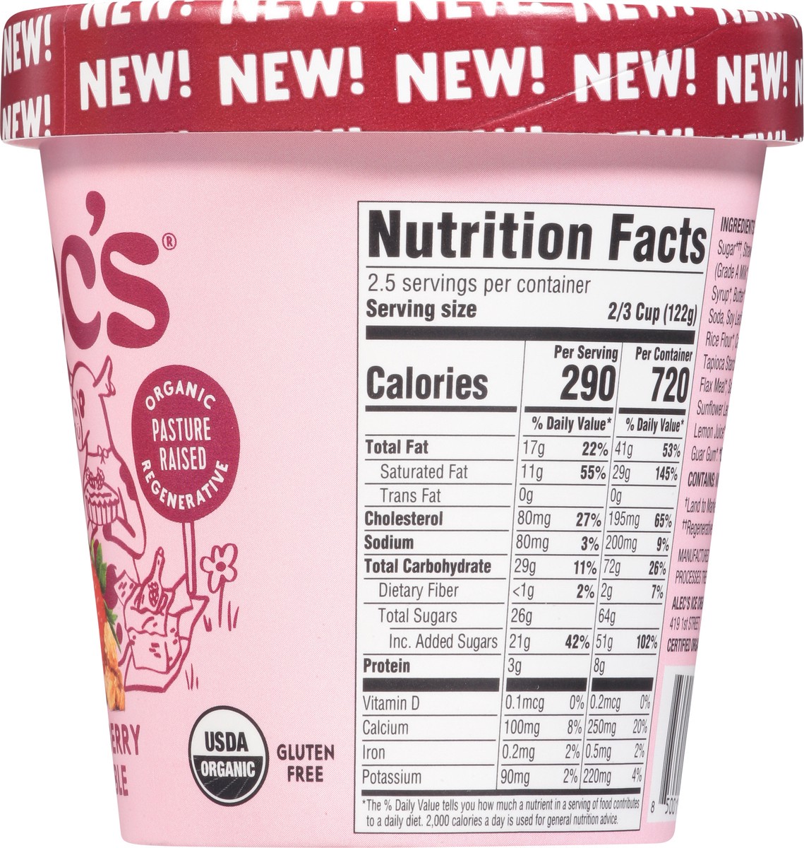 slide 2 of 13, Alec's Strawberry Crumble Ice Cream 14 fl oz, 14 fl oz