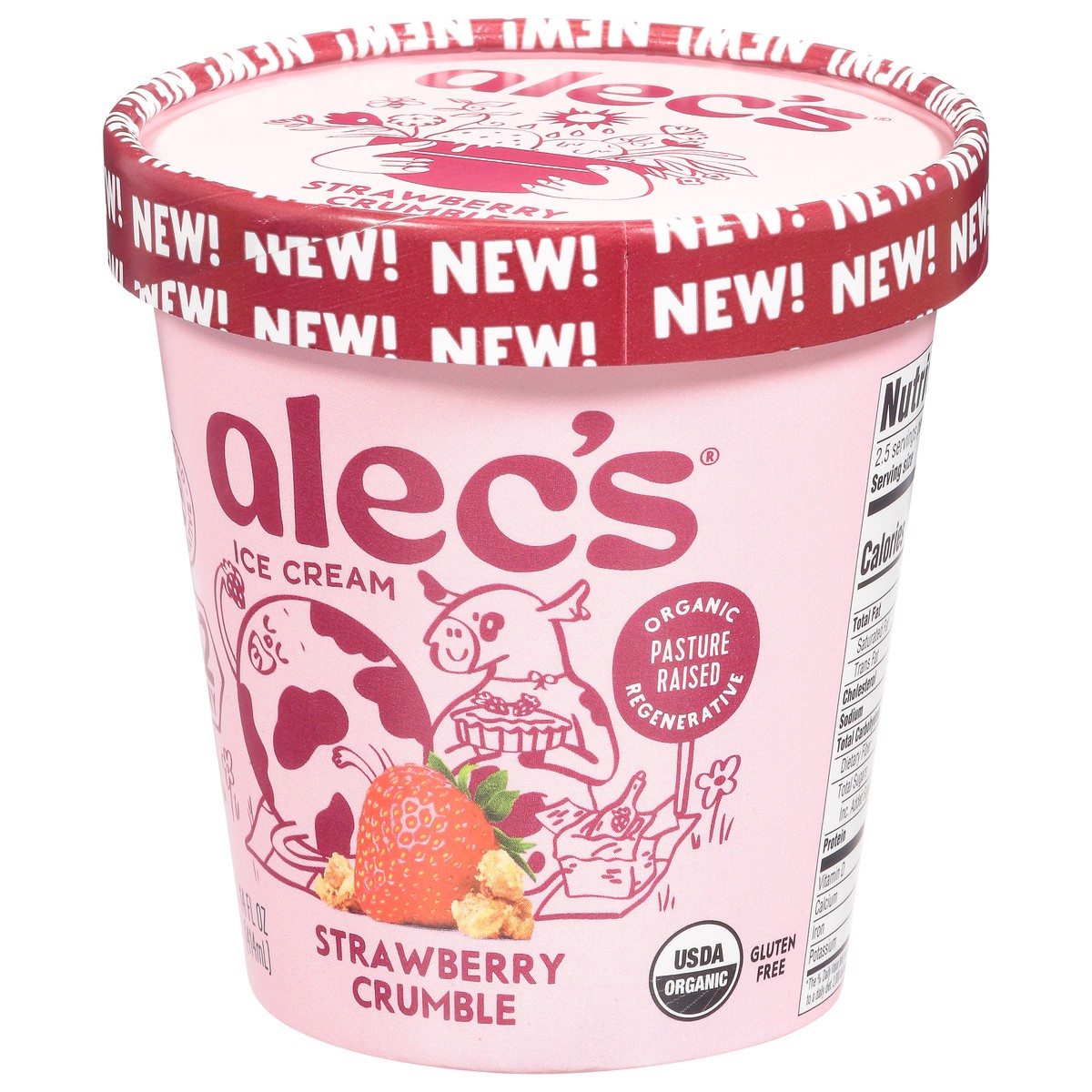 slide 5 of 13, Alec's Strawberry Crumble Ice Cream 14 fl oz, 14 fl oz