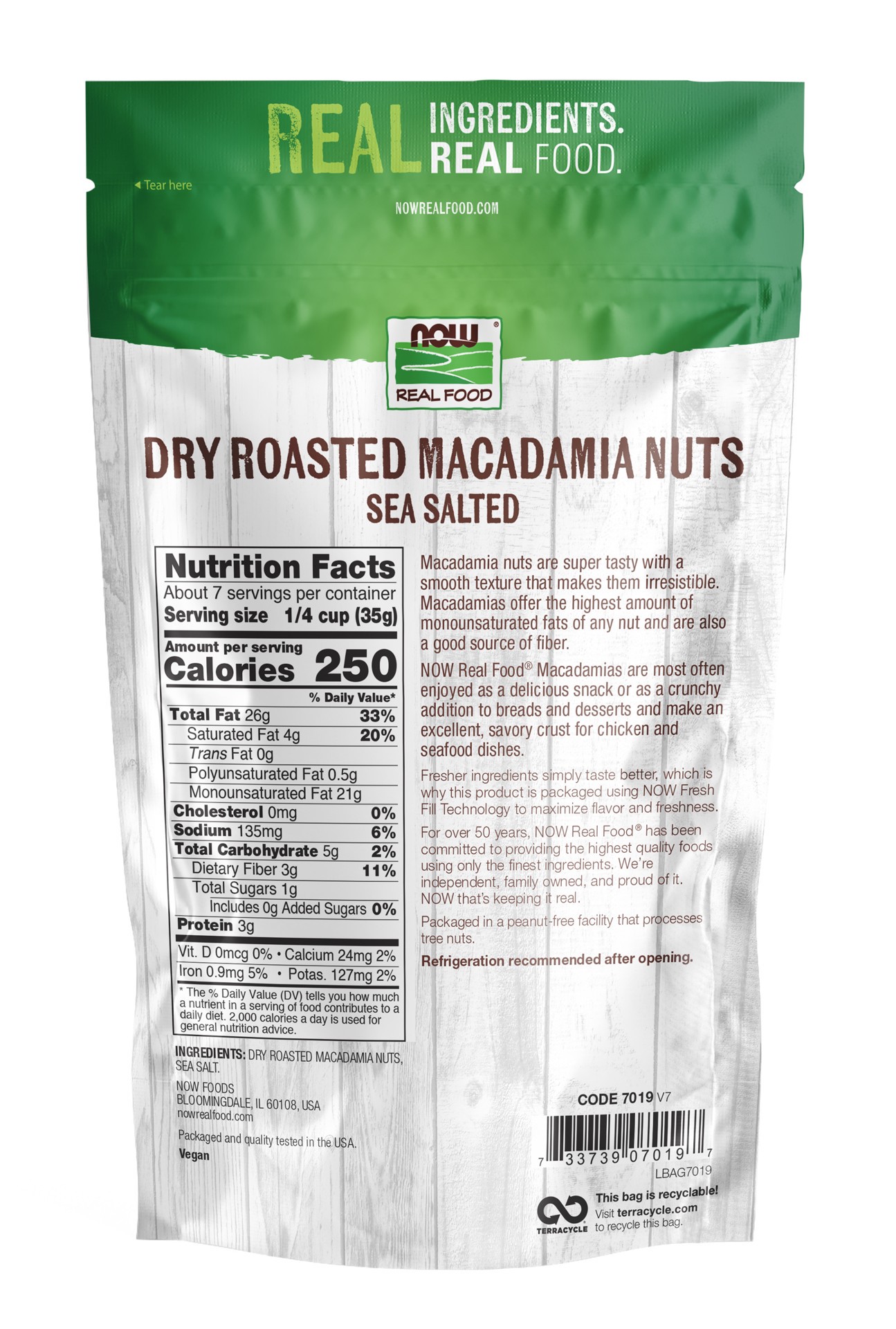 slide 2 of 3, NOW Real Food Macadamia Nuts, Dry Roasted & Salted - 9 oz, 9 oz