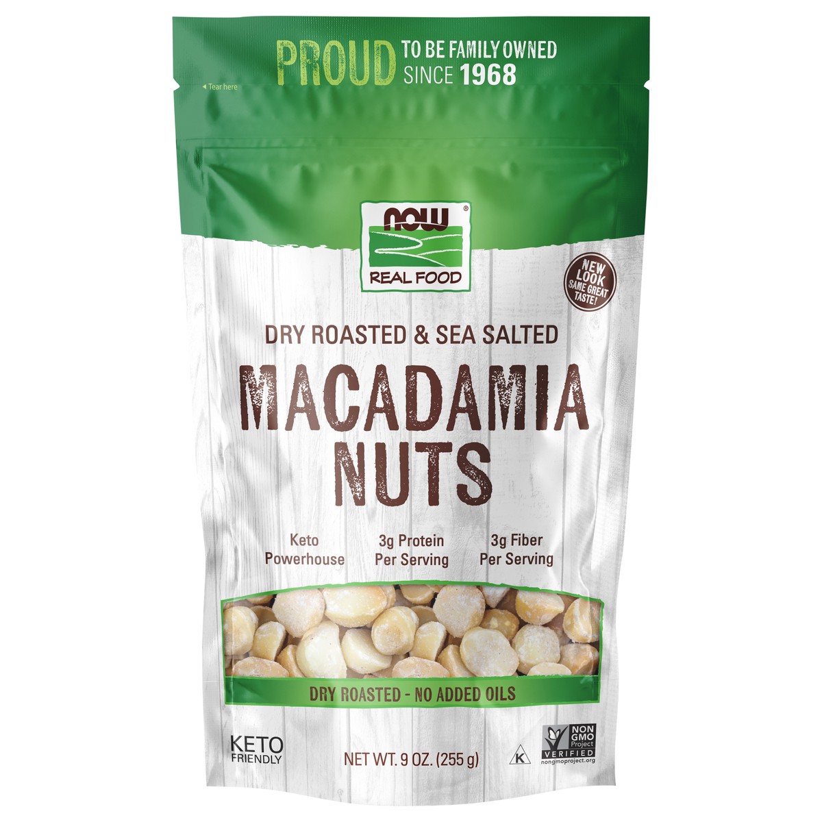 slide 1 of 3, NOW Real Food Macadamia Nuts, Dry Roasted & Salted - 9 oz, 9 oz