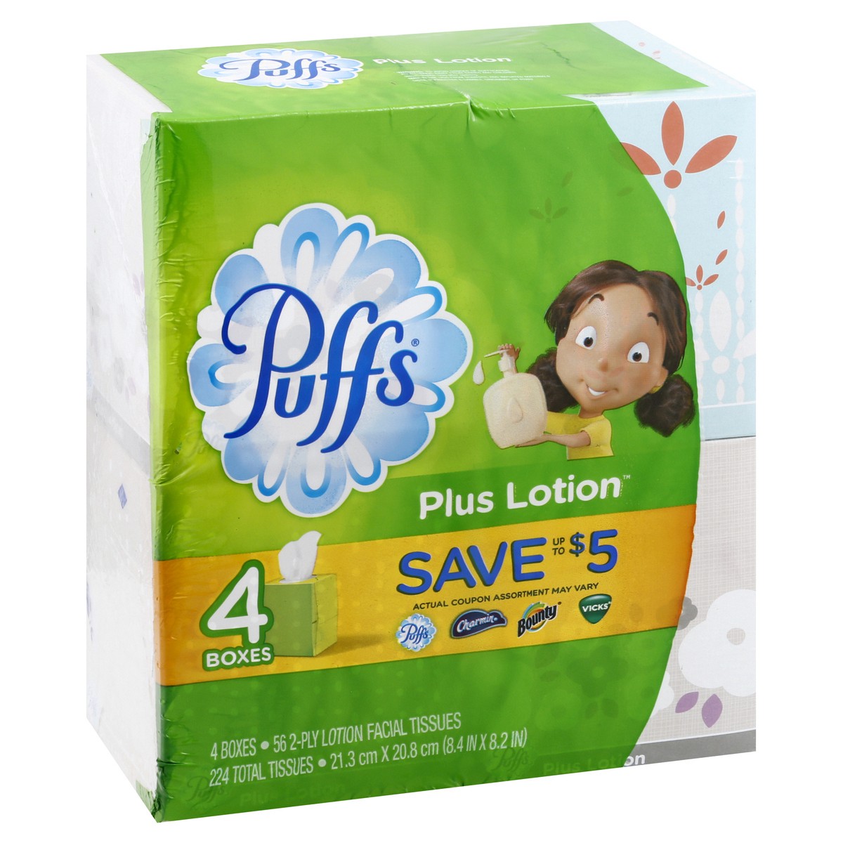 slide 9 of 9, Puffs Facial Tissues 4 ea, 4 ct