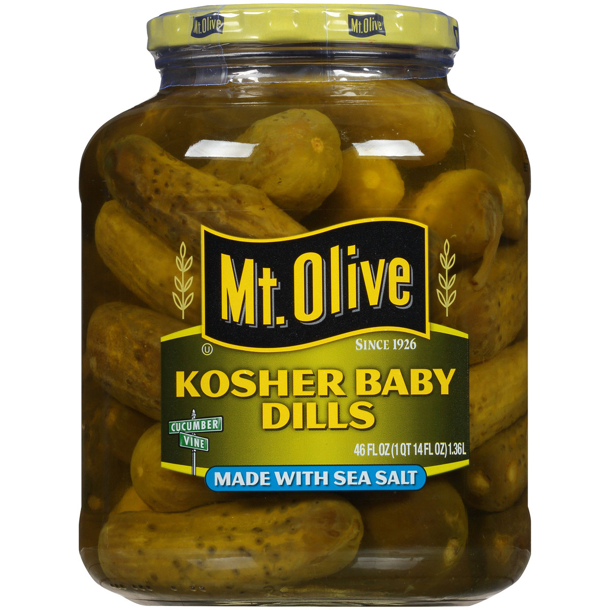 slide 1 of 7, Mt. Olive Kosher Baby Dill Pickles - 46 fl oz jar, 46 fl oz