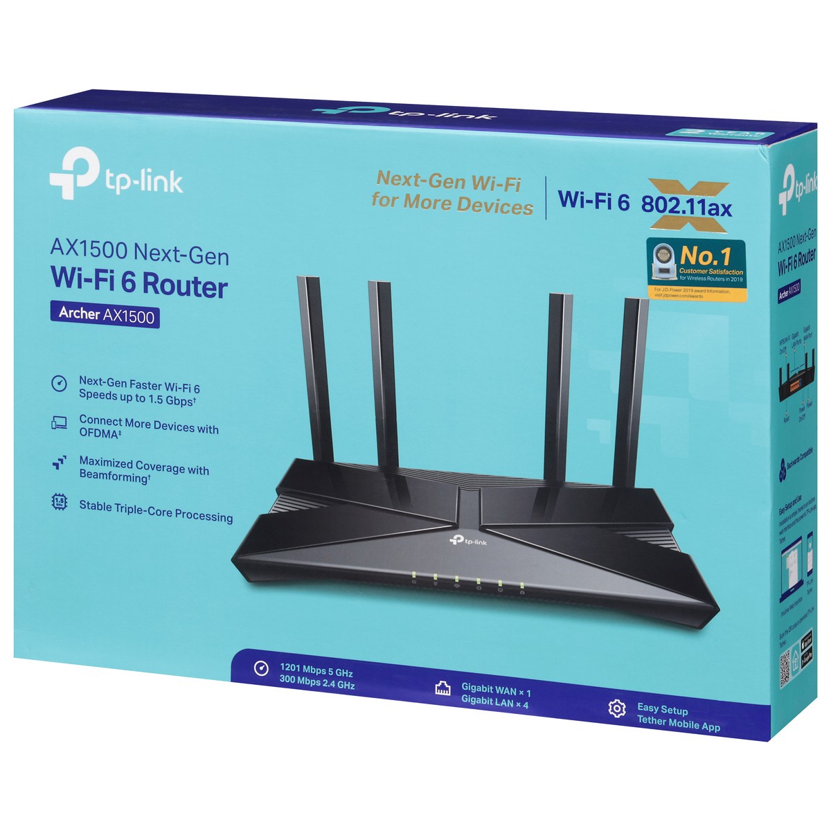 slide 10 of 10, TP-Link Next-Gen Archer AX1500 Wi-Fi 6 Router 1 ea, 1 ct