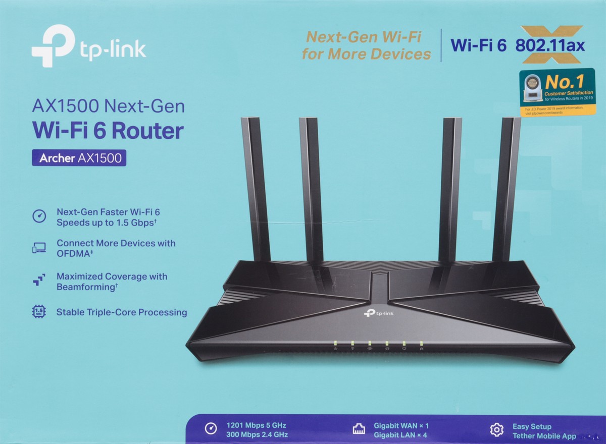 slide 4 of 10, TP-Link Next-Gen Archer AX1500 Wi-Fi 6 Router 1 ea, 1 ct