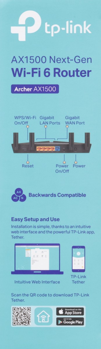 slide 2 of 10, TP-Link Next-Gen Archer AX1500 Wi-Fi 6 Router 1 ea, 1 ct