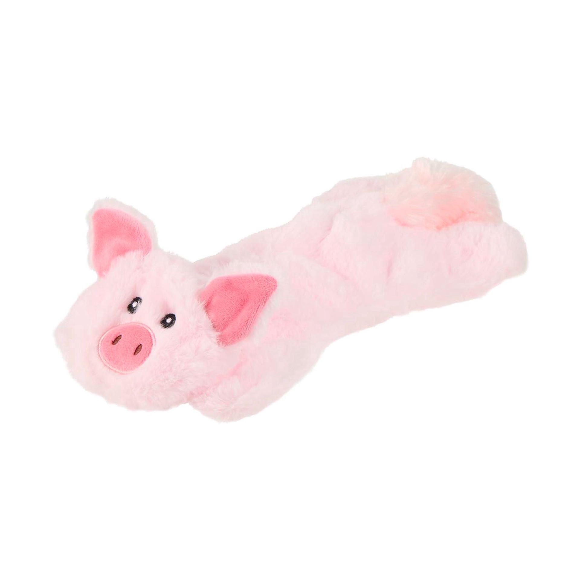 slide 1 of 1, Joyhound Crazy Comfy Flattie Pig Squeaker Crinkle Plush Dog Toy, LG