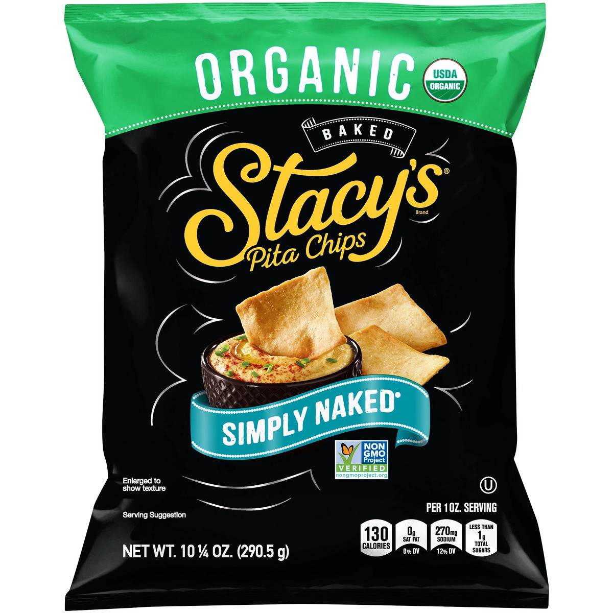 slide 1 of 3, Stacy's Organic Baked Pita Chips Simply Naked 10 1/4 Oz, 10.25 oz