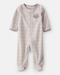 Carter's Carters Baby Boy Fox Striped Loose Fit Long-Sleeve Sleep & Play Pajamas - Brown Brown 6M