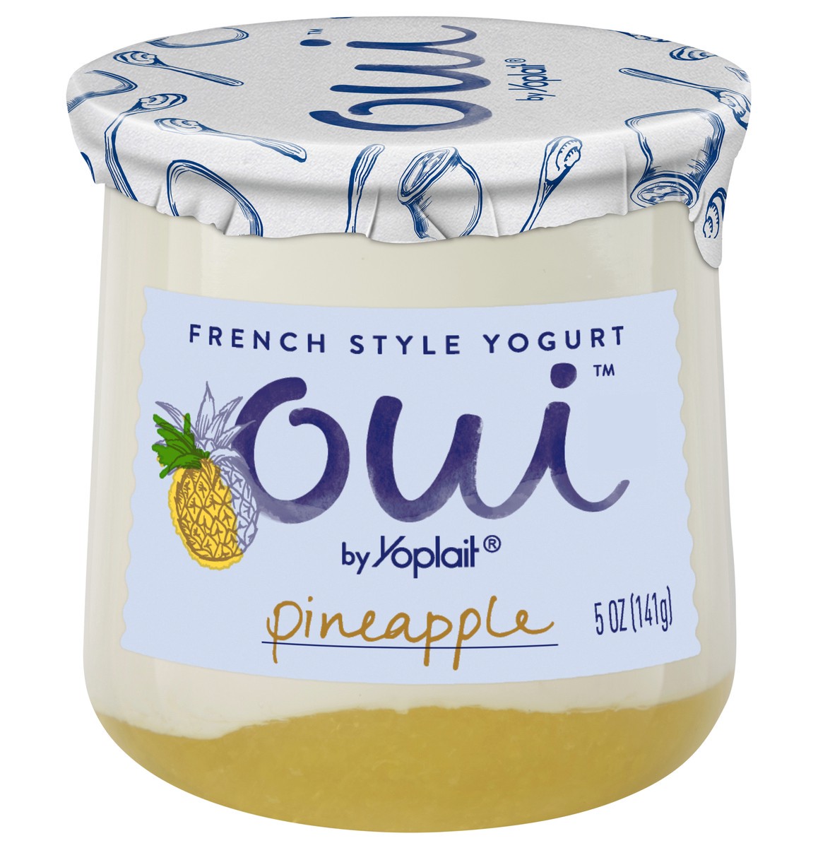 slide 1 of 14, Oui by Yoplait French Style Yogurt, Pineapple, Gluten Free, 5 oz Jar, 5 oz
