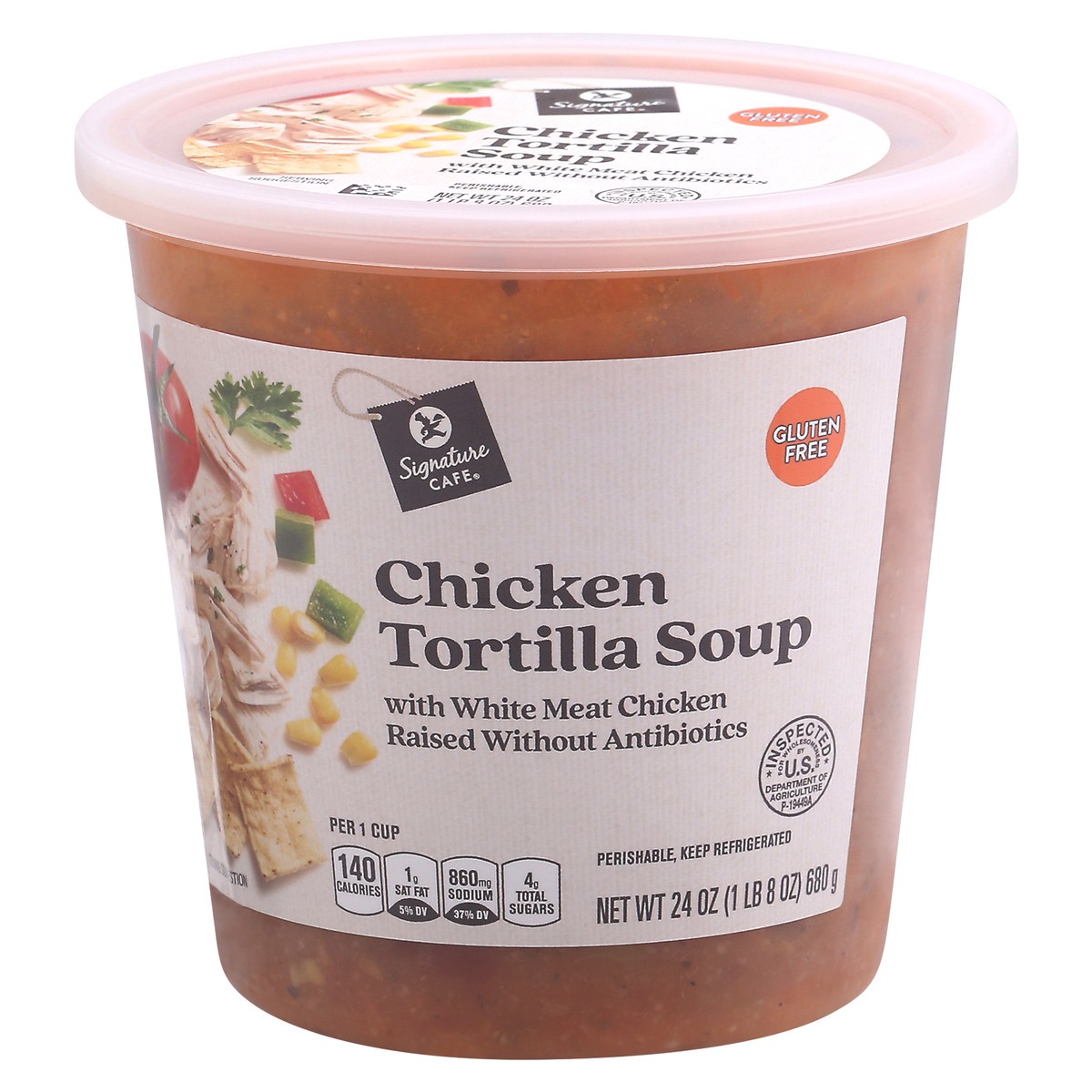 slide 3 of 9, Signature Cafe Fiesta Chicken Low Fat Tortilla Soup, 