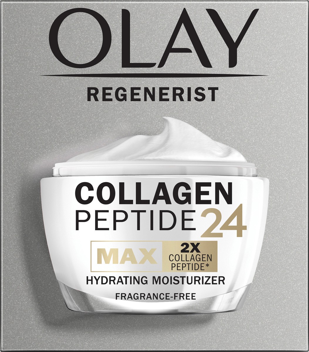 slide 2 of 5, Olay Collagen Peptide Max Moisturizing Cream, Fragrance-Free, 1.7 FL OZ, 1.70 oz