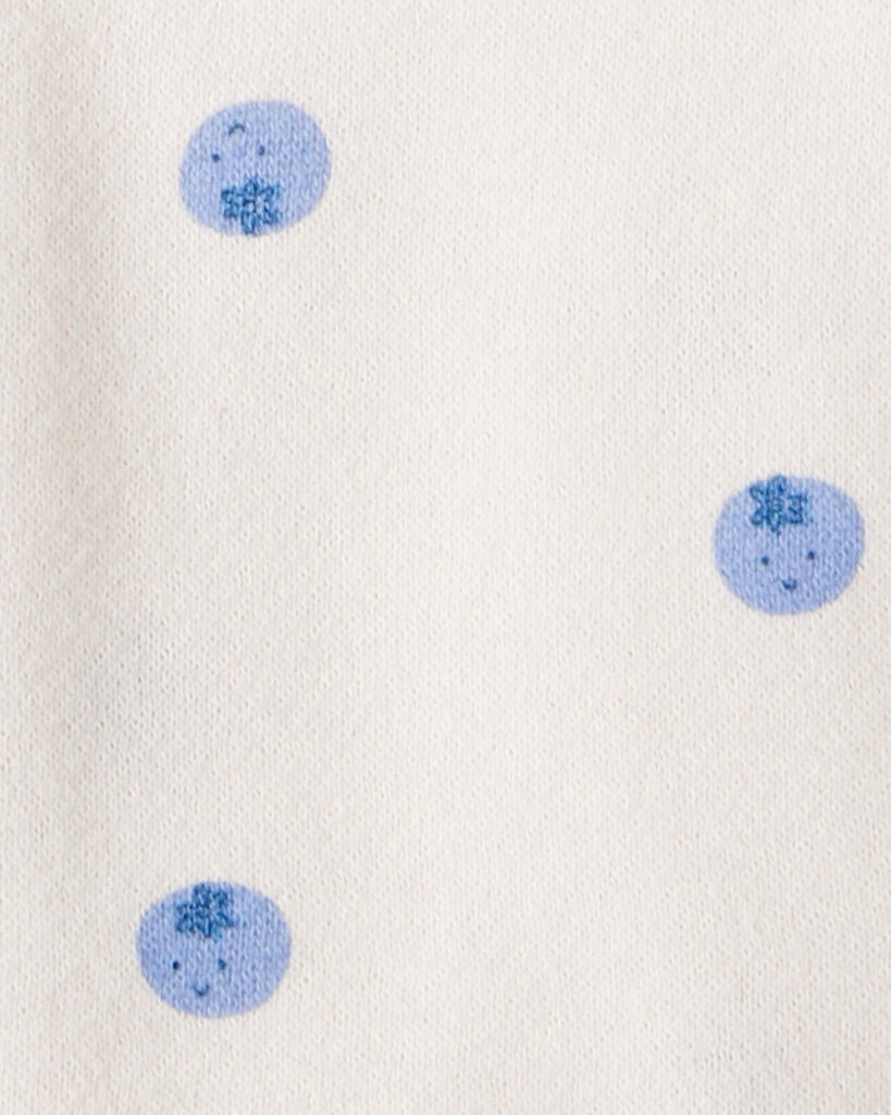 slide 2 of 2, Carter's Carters Baby Girl Blueberry Print Long-Sleeve Hoodie - Ivory Ivory 24M, 1 ct