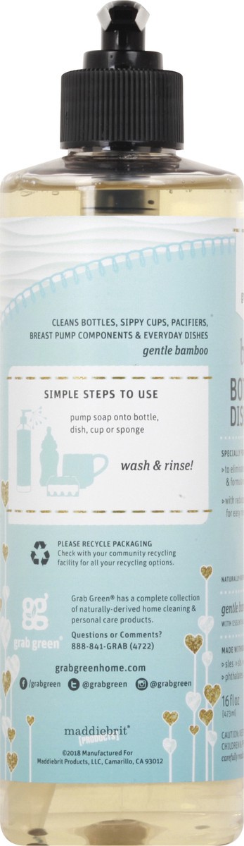 slide 5 of 12, Grab Green Baby Gentle Bamboo Bottle & Dish Soap 16 oz, 16 oz