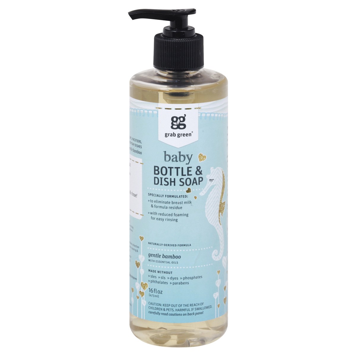 slide 1 of 12, Grab Green Baby Gentle Bamboo Bottle & Dish Soap 16 oz, 16 oz