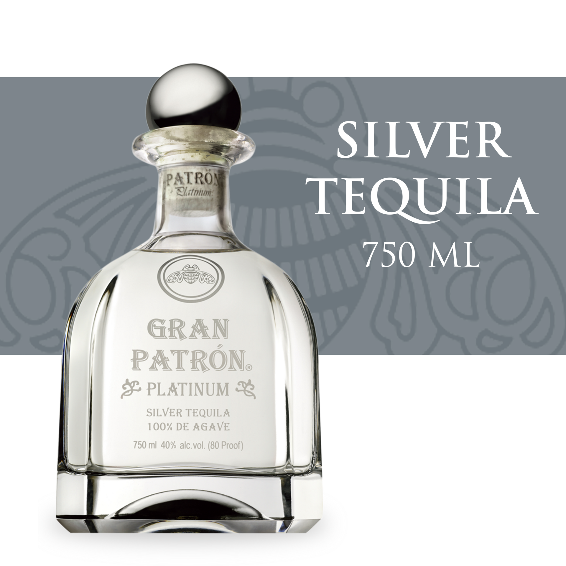 slide 1 of 5, Patrón Gran Patron Platinum Silver Tequila, 750 ml