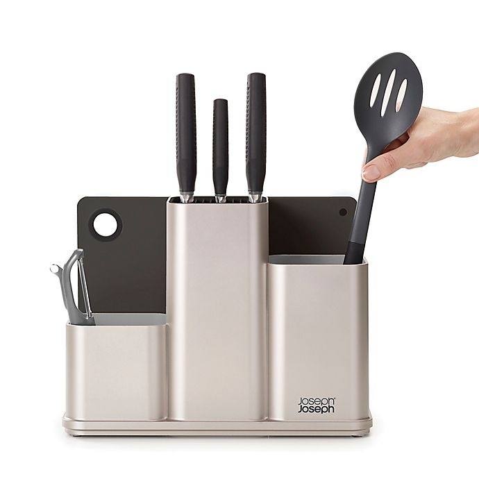 slide 5 of 5, Joseph Joseph CounterStoreWorktop Utensil Crock - Silver, 1 ct