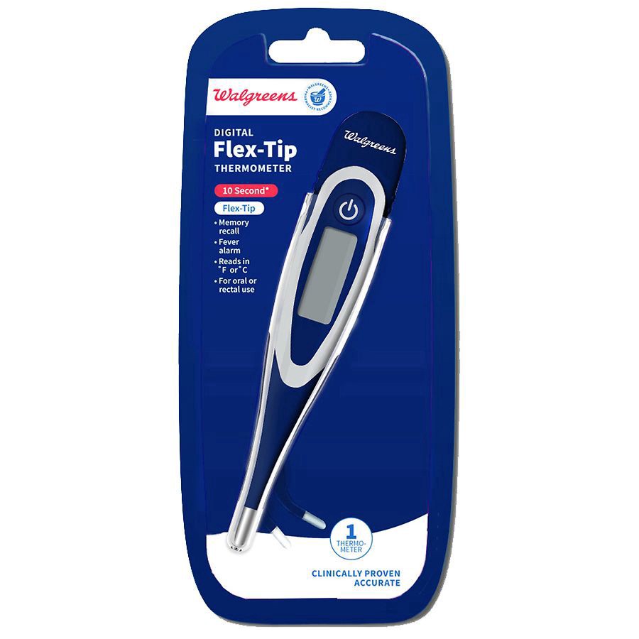 slide 2 of 3, Walgreens 10-Second Flex-Tip Digital Thermometer, 1 ct