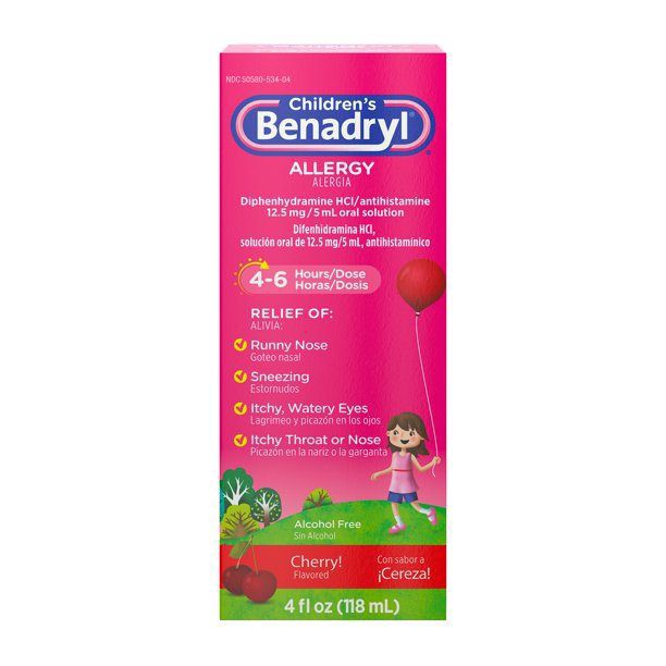 slide 1 of 1, Benadryl Children's Allrgy Liqd Chry, 4 fl oz