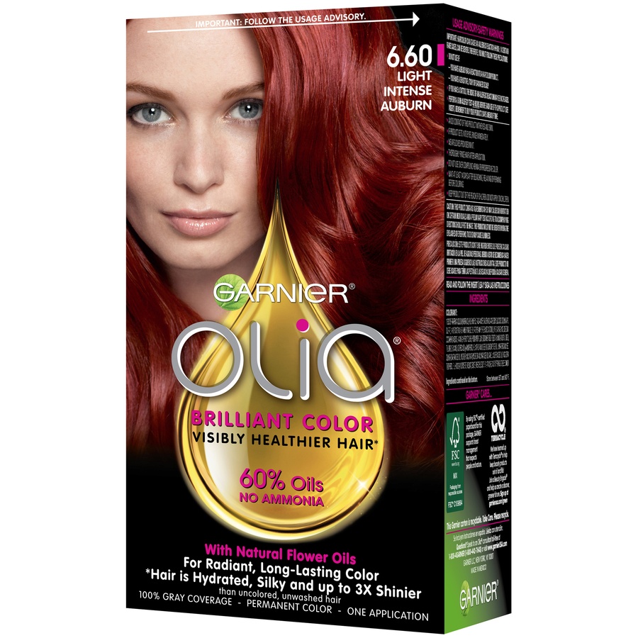 Garnier Olia Brilliant Color 6.60 Light Intense Auburn Hair Color 1 kit ...