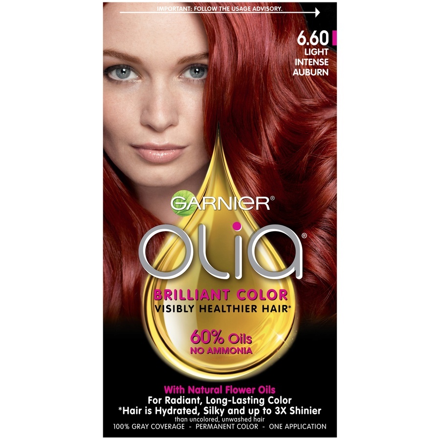slide 1 of 5, Olia Garnier Olia Brilliant Color 6.60 Light Intense Auburn Hair Color, 1 kit