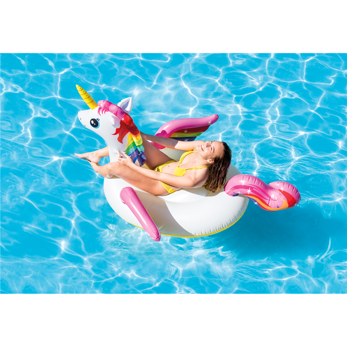 slide 2 of 2, Intex Unicorn Rideon Pool Float, 79 x 55