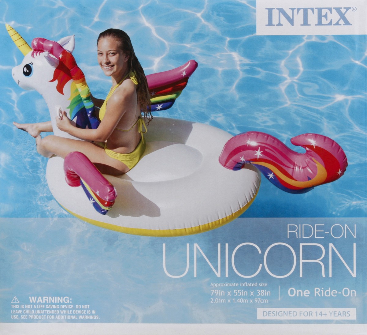 slide 1 of 10, Intex Unicorn Ride-On, 79 x 55