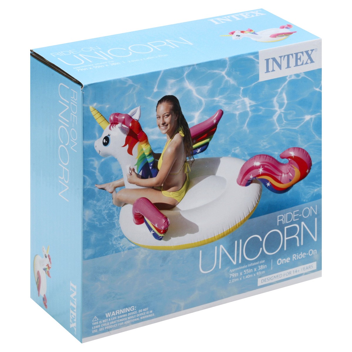 slide 3 of 10, Intex Unicorn Ride-On, 79 x 55