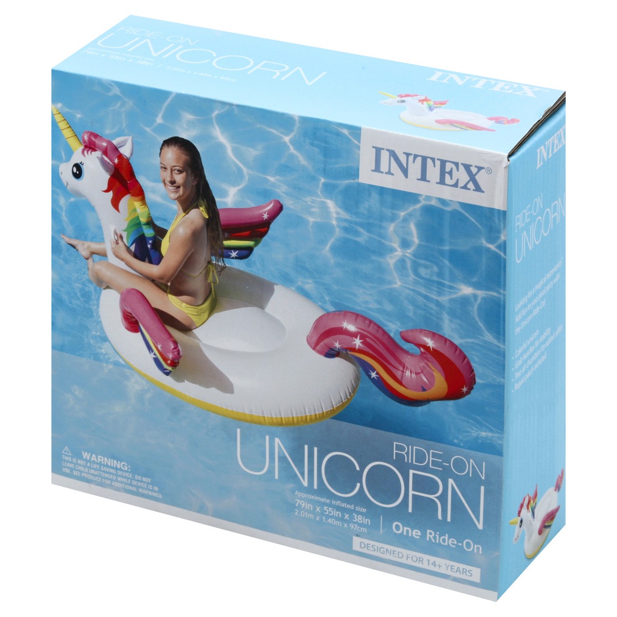 slide 4 of 10, Intex Unicorn Ride-On, 79 x 55