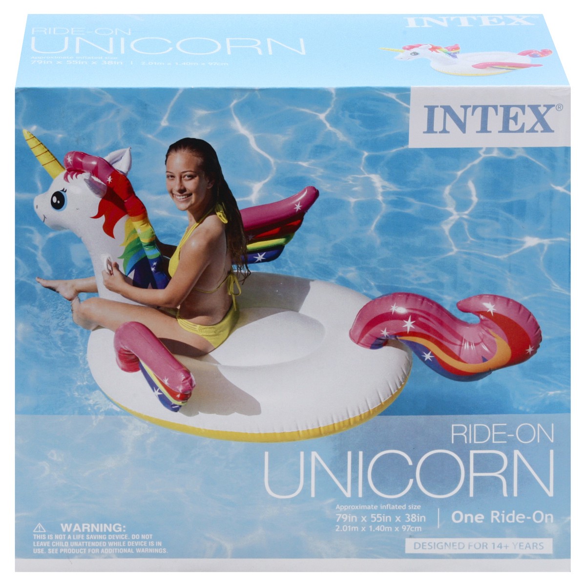 slide 8 of 10, Intex Unicorn Ride-On, 79 x 55