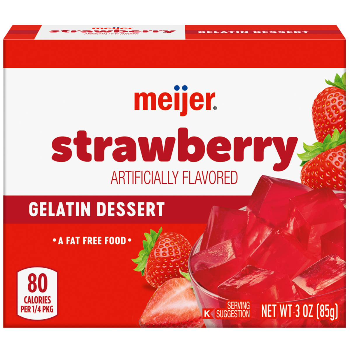 slide 1 of 3, Meijer Strawberry Gelatin, 3 oz
