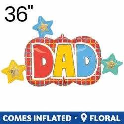 Graphic Grid Father's Day Oversized Shape Balloon, 36"