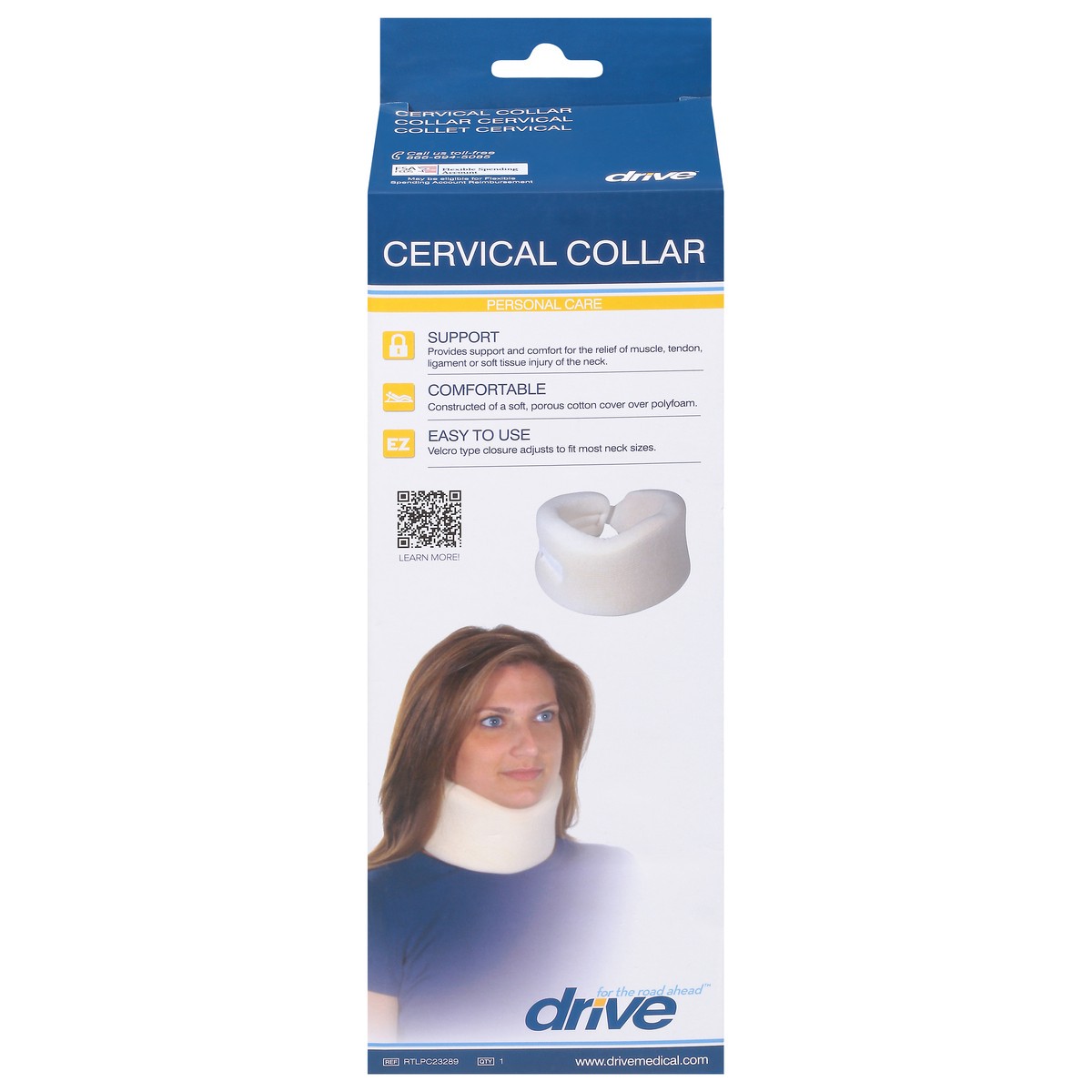 slide 1 of 9, Drive Personal Care Cervical Collar 1 ea, 1 ct