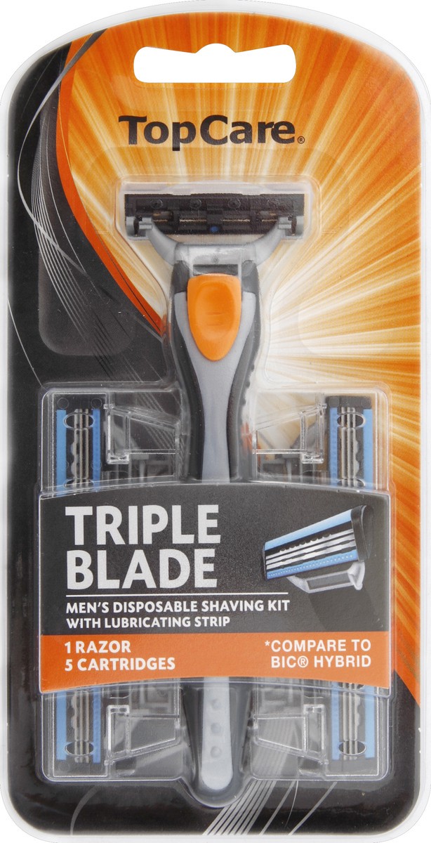 slide 5 of 6, TopCare Disposable Shaving Kit Triple Blade Men's, 5 ct