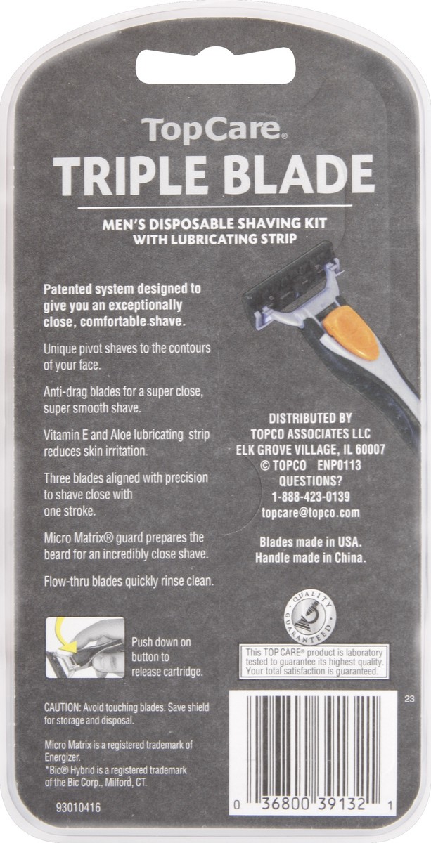 slide 6 of 6, TopCare Disposable Shaving Kit Triple Blade Men's, 5 ct