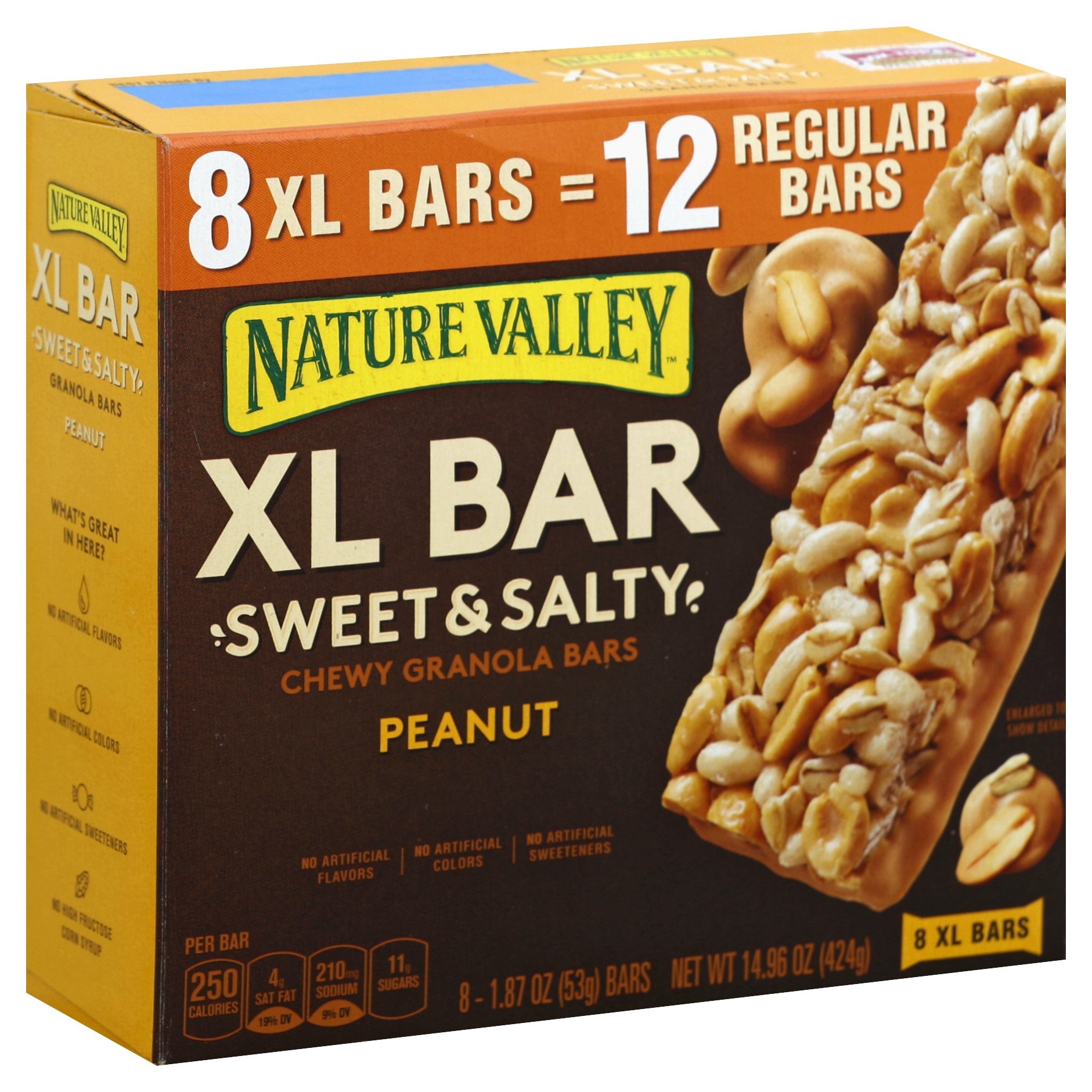 slide 1 of 1, Nature Valley Bars S&S Peanut XL, 8 ct; 14.96 oz